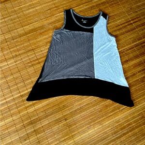 Lane Bryant 18/20 Color Block Tank Black White & Gray